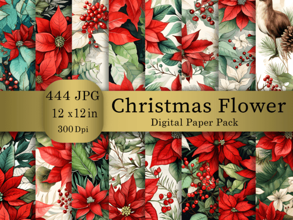Christmas Flower Digital Paper Big Pack: A Comprehensive Review for Seasonal Creators