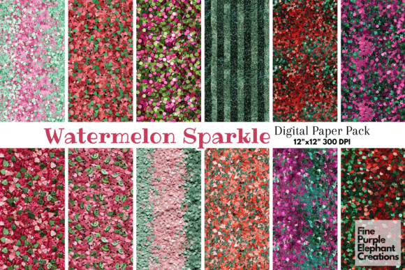 Chunky Watermelon Glitter Pink Green Red
