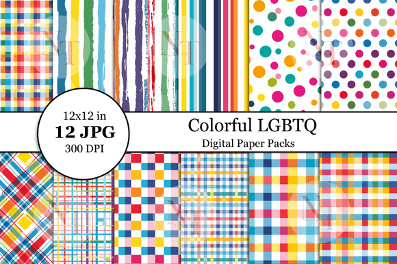 Colorful LGBTQ Digital Paper: A Vibrant Resource for Creative Expression