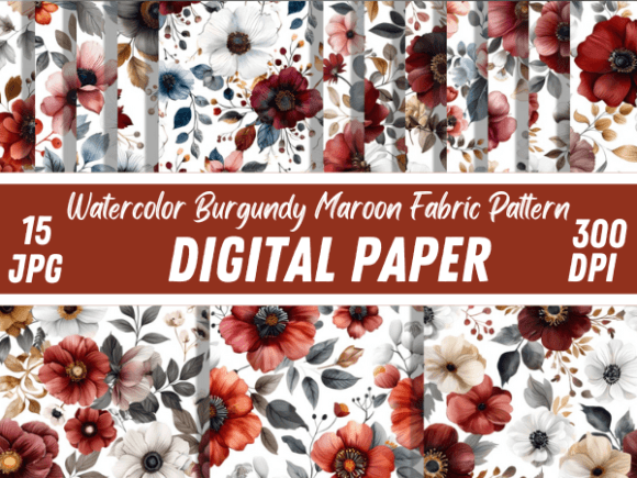Emerald Burgundy Maroon Flowers Pattern: A Timeless Digital Asset for Modern Creators