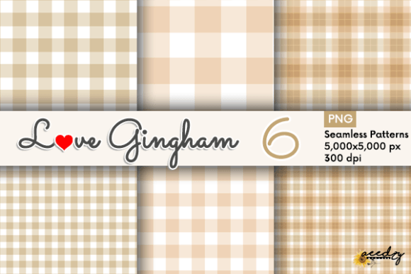 Gingham in Olive Green Tan