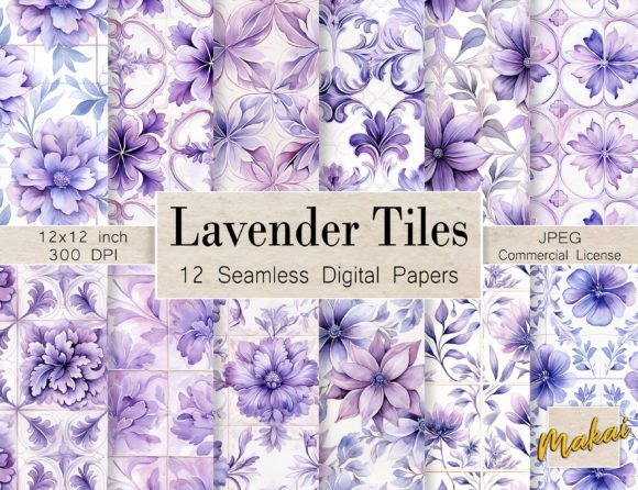 Hand Painted Lavender Tile Seamless: Elevating Your Digital Designs with Serenity