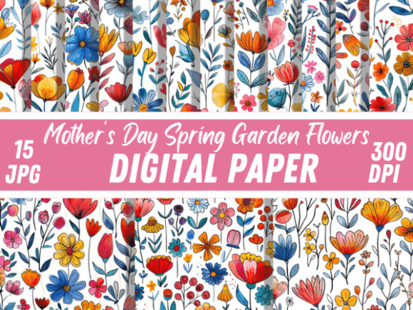 Mothers Day Spring Garden Flower Pattern