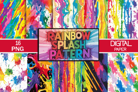 Rainbow Splash Pattern: Digital Design Assets