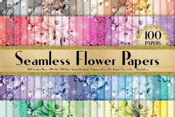 Seamless Wedding Rose Flower Papers
