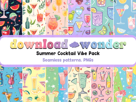 Summer Cocktail Seamless Pattern Paper