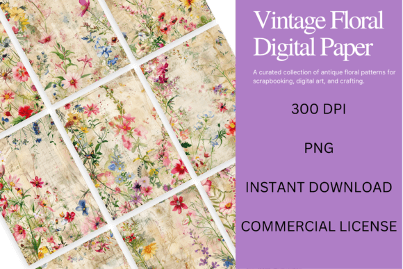 Vintage Floral Digital Paper