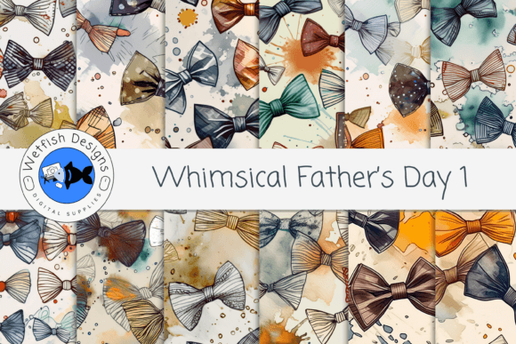 Whimsical Father s Day Digital Paper 1: A Retro-Modern Asset for Creative Projects